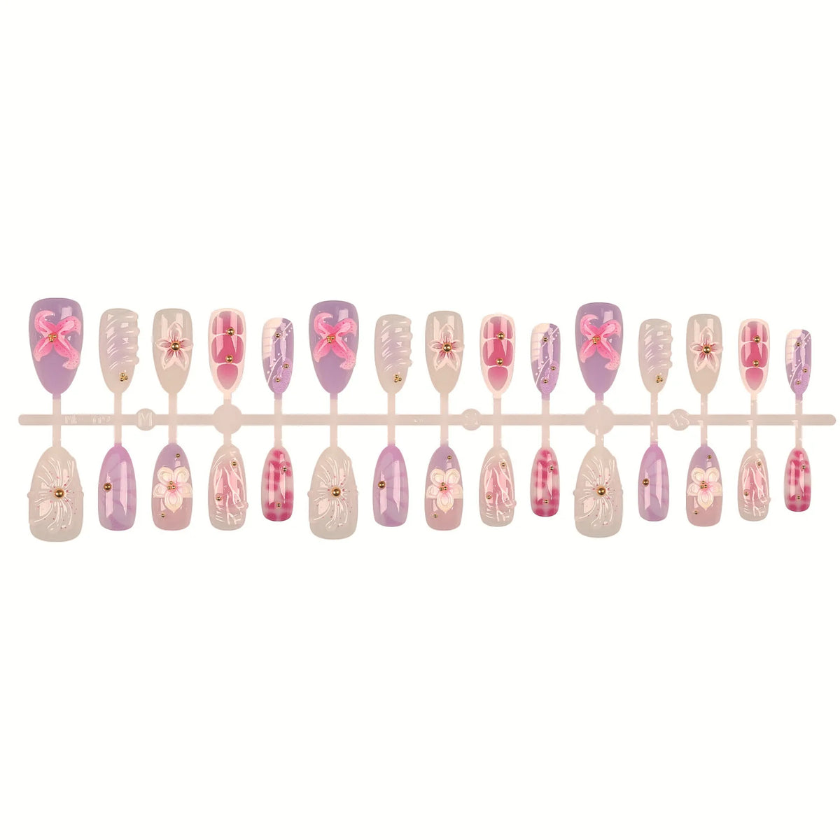 Press-On Nail Tips Floral Designs & Long-Lasting Wear
