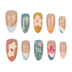 Press-On Nail Tips Floral Designs & Long-Lasting Wear