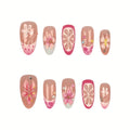 Press-On Nail Tips Floral Embellished Easy Application & Long-Lasting