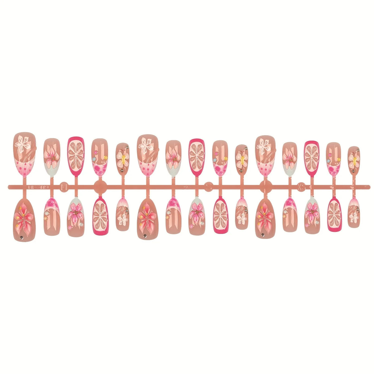Press-On Nail Tips Floral Embellished Easy Application & Long-Lasting