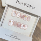 Press-On Nail Tips Floral Shimmer Reusable & Easy Application