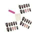 Press-On Nail Tips Geometric Design Adhesive Tabs