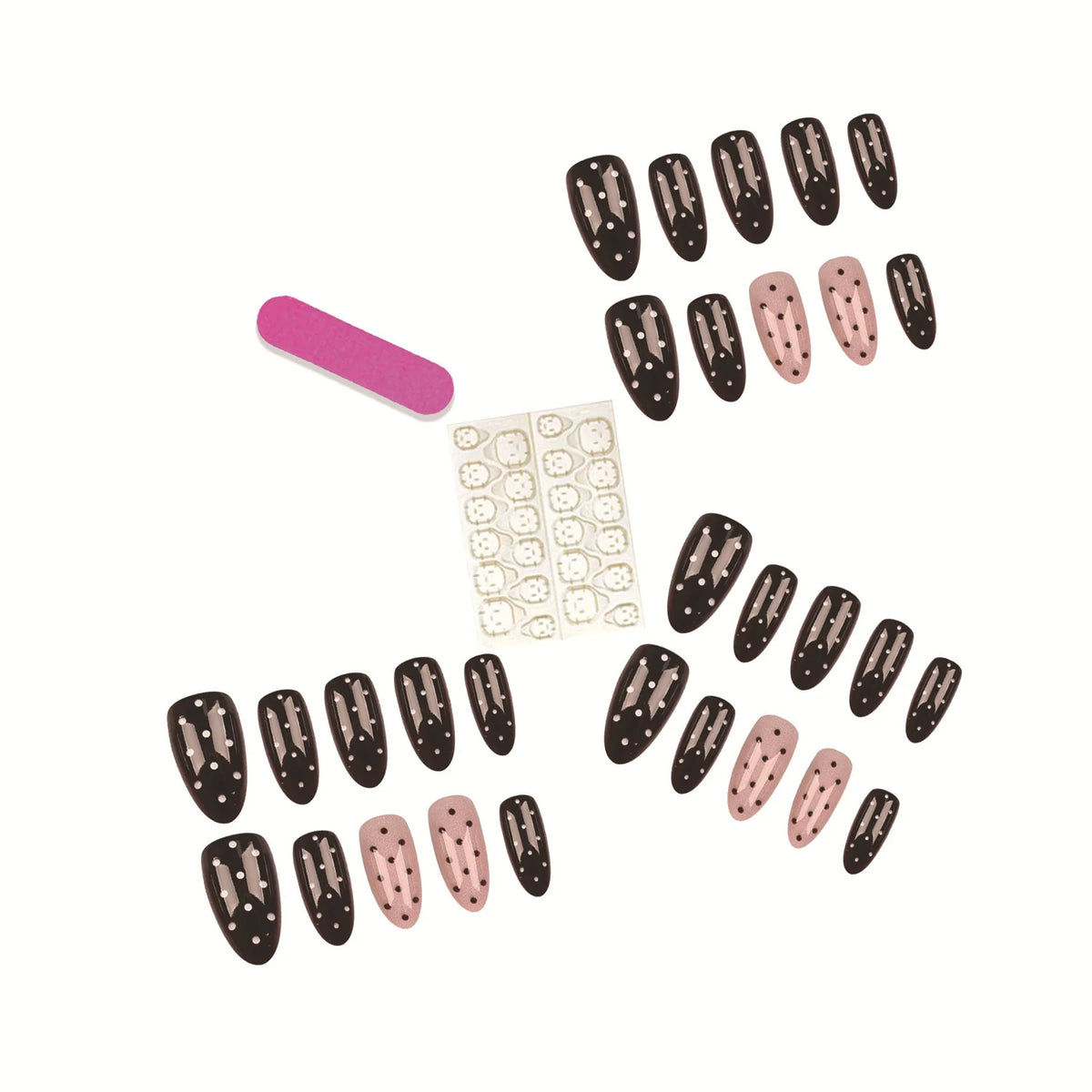 Press-On Nail Tips Geometric Design Adhesive Tabs