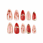 Press-On Nail Tips Gilded Floral Self-Adhesive