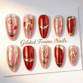 Press-On Nail Tips Gilded Floral Self-Adhesive