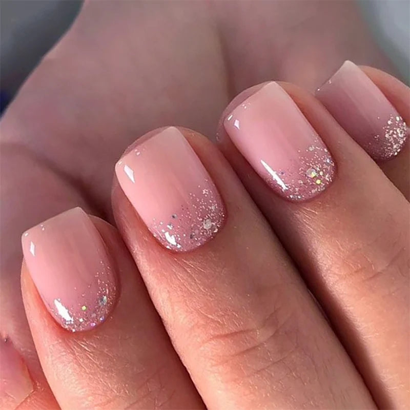 Press-On Nail Tips Glitter Ombre Salon-Quality & Long-Lasting