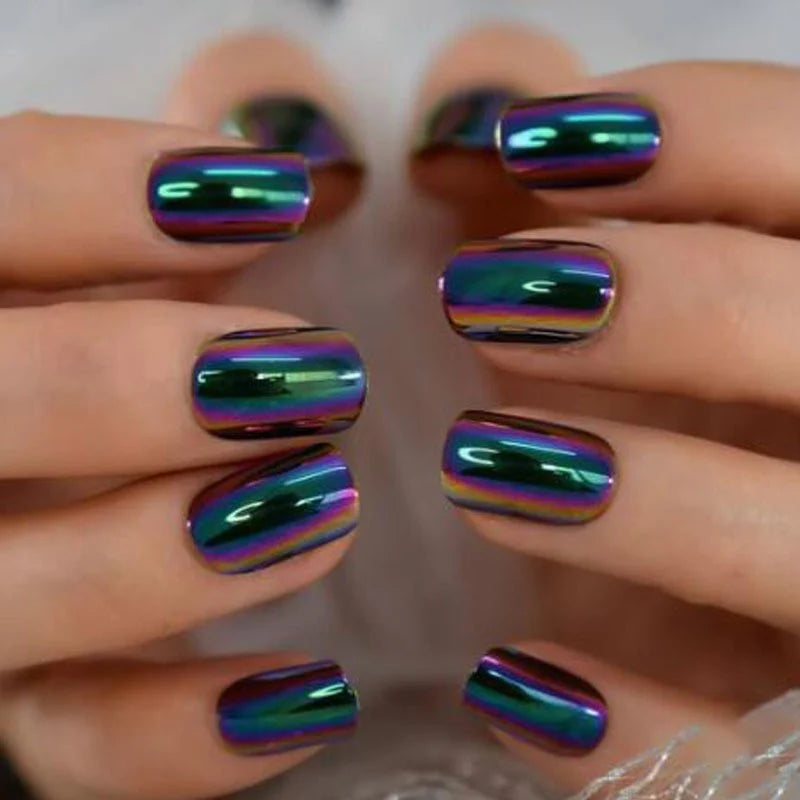 Press-On Nail Tips Glossy Finish Reusable Set of 24
