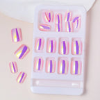 Press-On Nail Tips Glossy Finish Reusable Set of 24