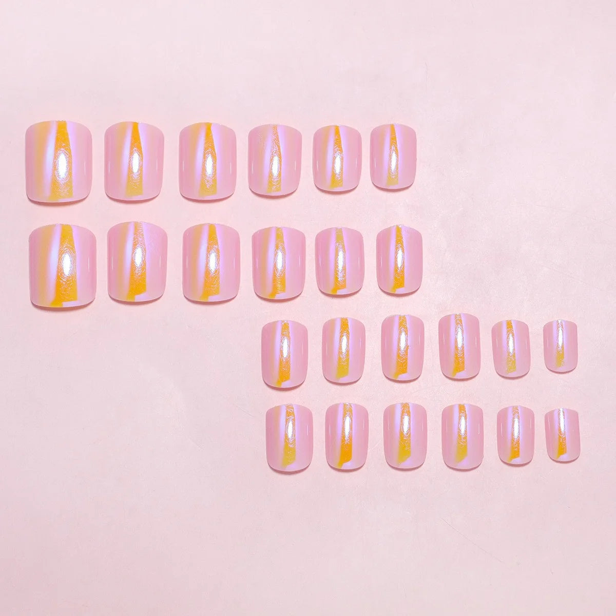 Press-On Nail Tips Glossy Finish Reusable Set of 24