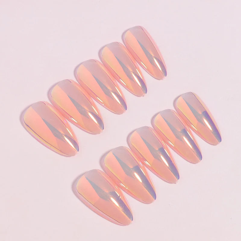 Press-On Nail Tips Glossy Finish Reusable Set of 24
