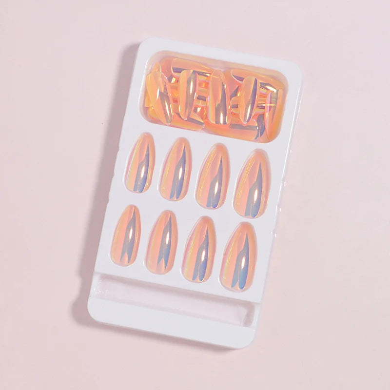 Press-On Nail Tips Glossy Finish Reusable Set of 24