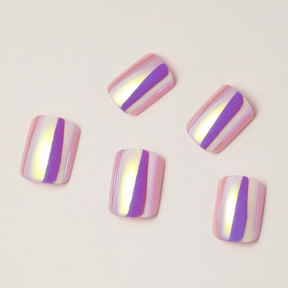Press-On Nail Tips Glossy Finish Reusable Set of 24