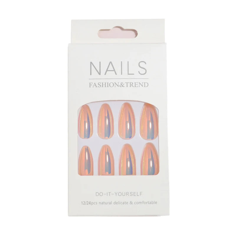 Press-On Nail Tips Glossy Finish Reusable Set of 24