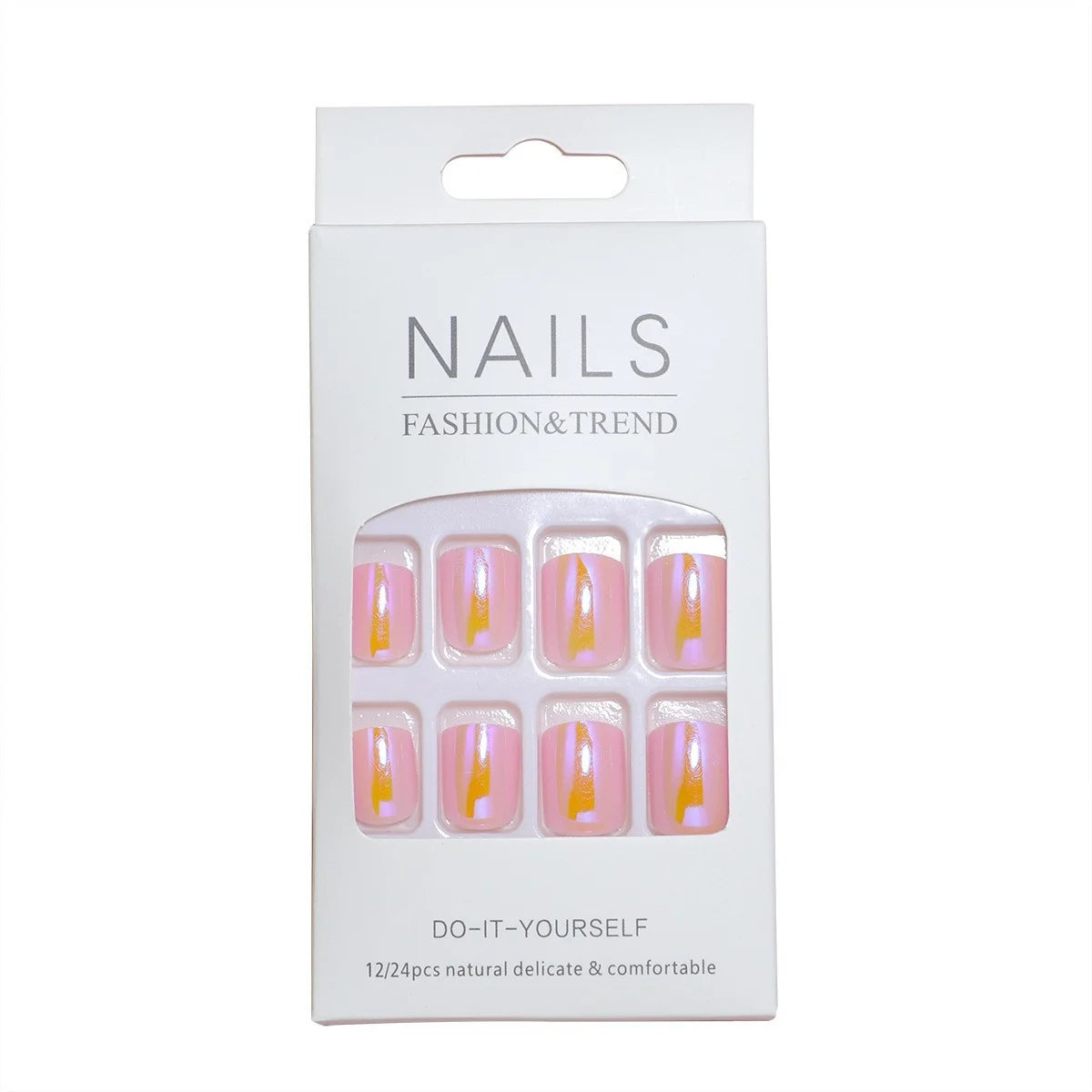 Press-On Nail Tips Glossy Finish Reusable Set of 24