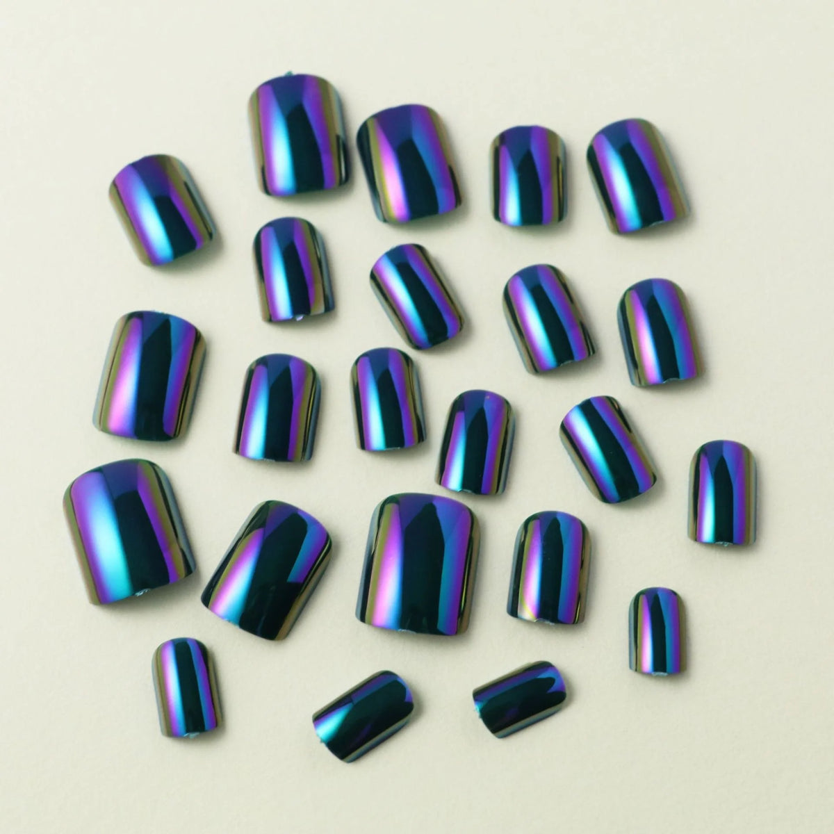 Press-On Nail Tips Glossy Finish Reusable Set of 24