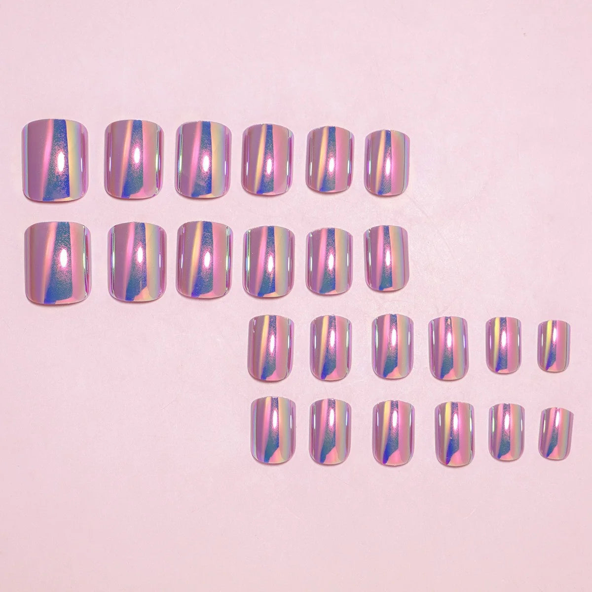 Press-On Nail Tips Glossy Finish Reusable Set of 24