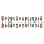Press-On Nail Tips Gold-Embellished 30-Piece Set