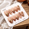 Press-On Nail Tips Gold Floral Peel And Press