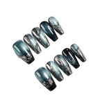 Press-On Nail Tips Gradient Metallic Reusable