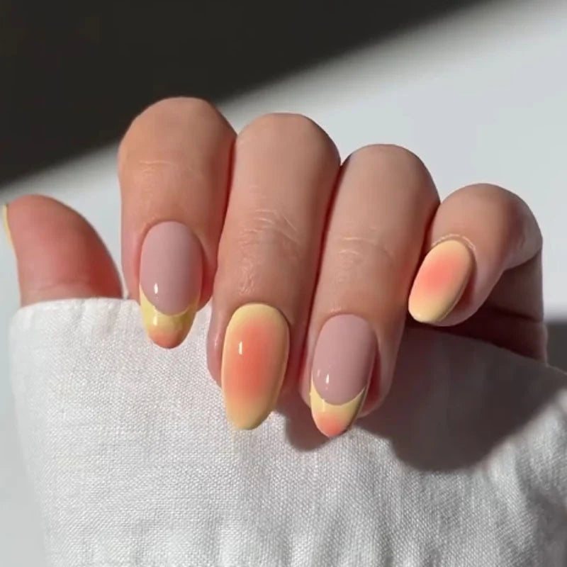 Press-On Nail Tips Gradient Ombre Glue-Free Chip-Resistant