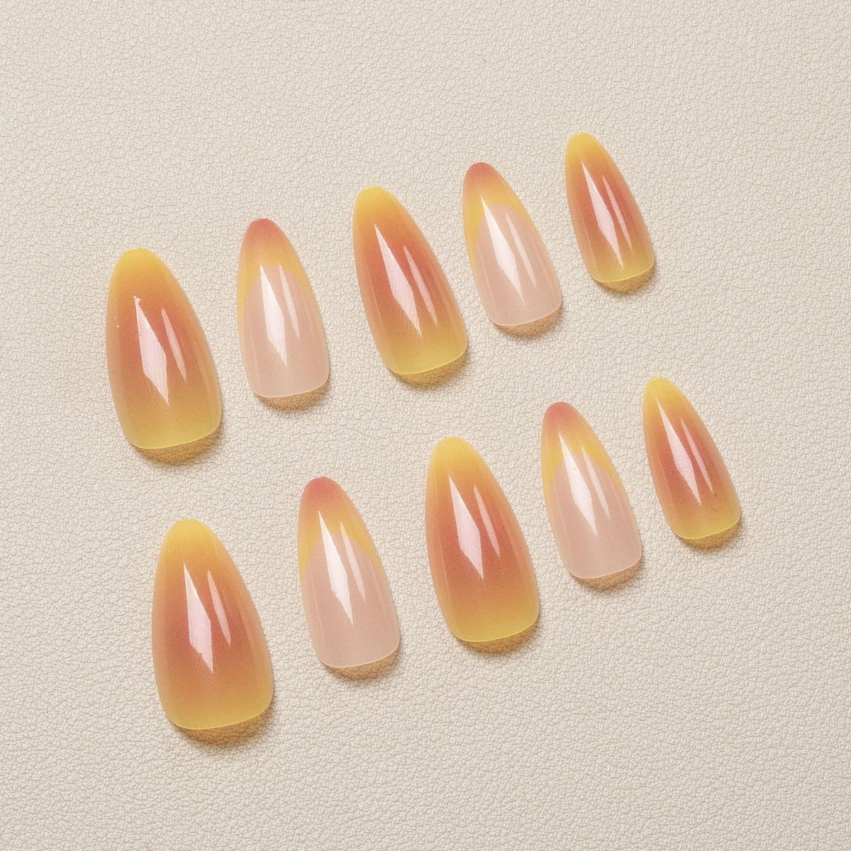 Press-On Nail Tips Gradient Ombre Glue-Free Chip-Resistant