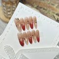 Press-On Nail Tips Gradient Ombre & Rhinestone Reusable