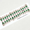 Press-On Nail Tips Green Floral Reusable Multiple Sizes