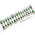 Press-On Nail Tips Green Floral Reusable Multiple Sizes