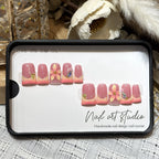 Press-On Nail Tips Handmade Floral Easy Application