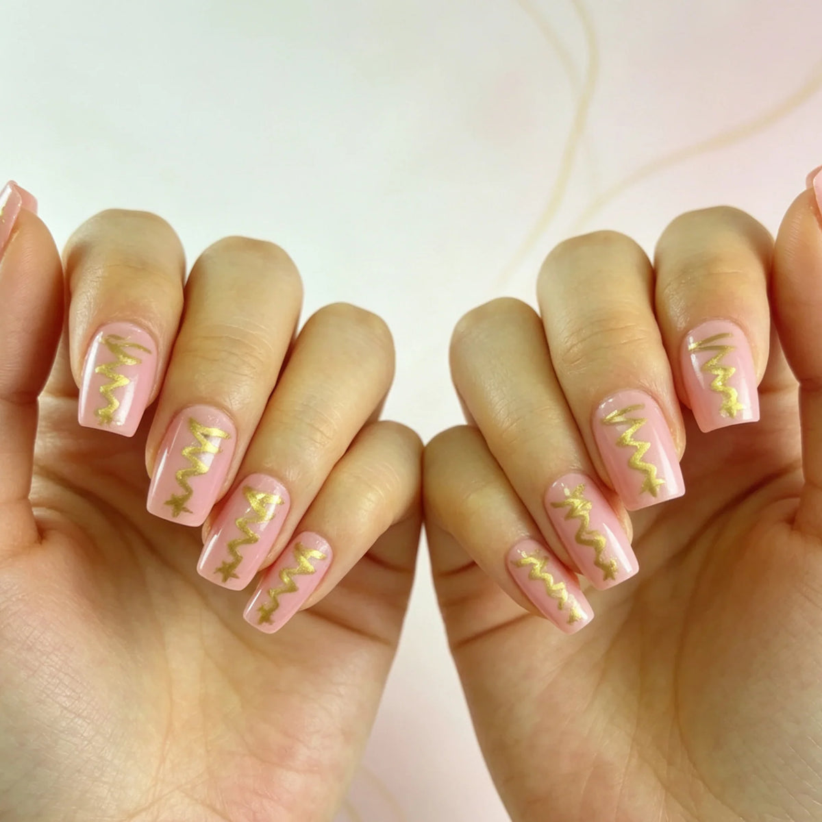 Press-On Nail Tips Intricate Orange Set of 24