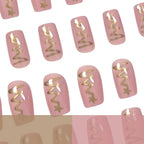 Press-On Nail Tips Intricate Orange Set of 24