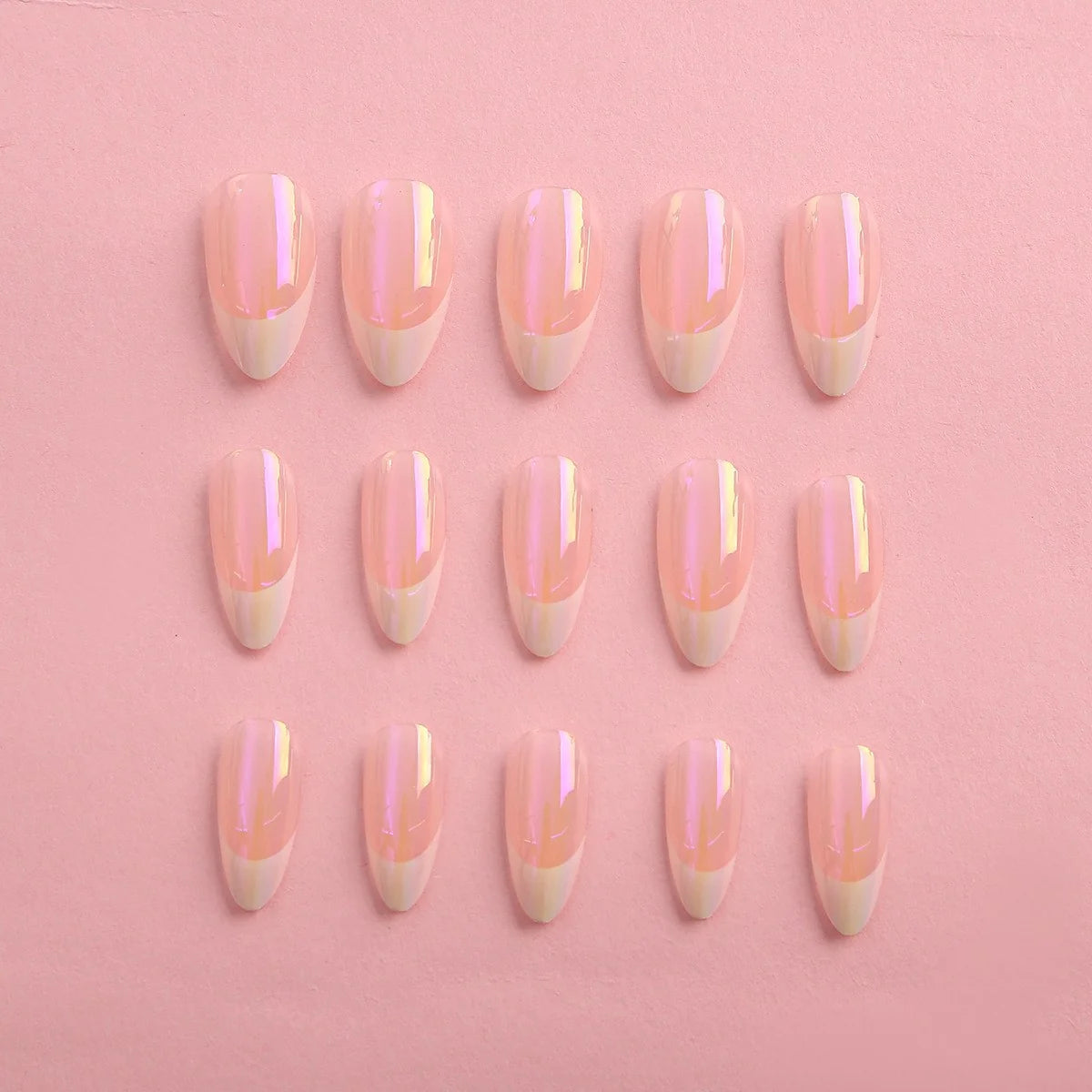 Press-On Nail Tips Iridescent Self-Adhesive 1224 Pieces