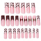 Press-On Nail Tips Leopard Print & Embellished Lightweight Comfort