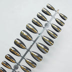 Press-On Nail Tips Metallic Finish Pre-Applied Adhesive 24-Pack