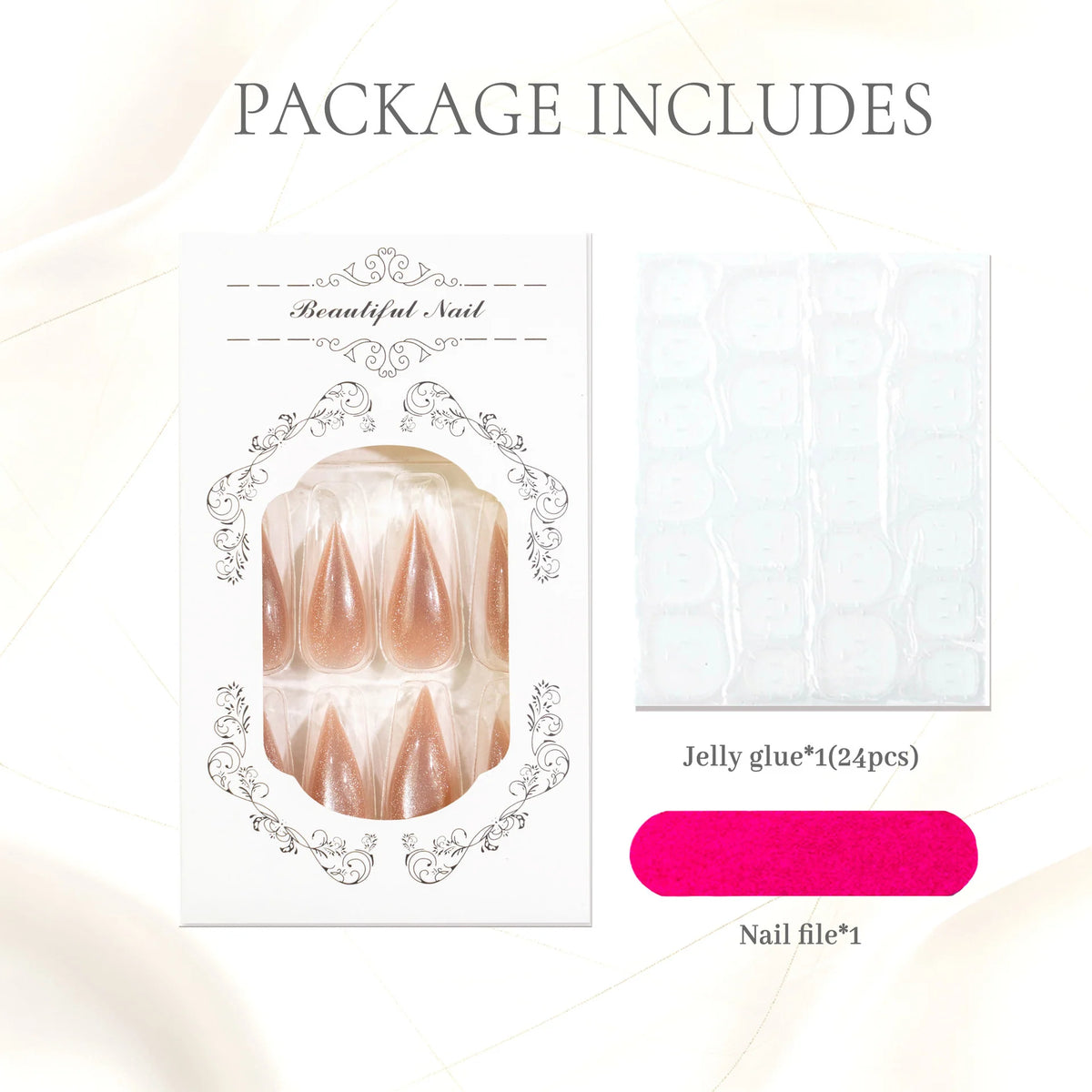Press-On Nail Tips Natural Look Reusable & Easy Application