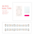 Press-On Nail Tips Natural-Looking Reusable Glue & File