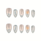 Press-On Nail Tips Natural-Looking Reusable Glue & File
