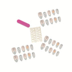 Press-On Nail Tips Natural-Looking Reusable Glue & File