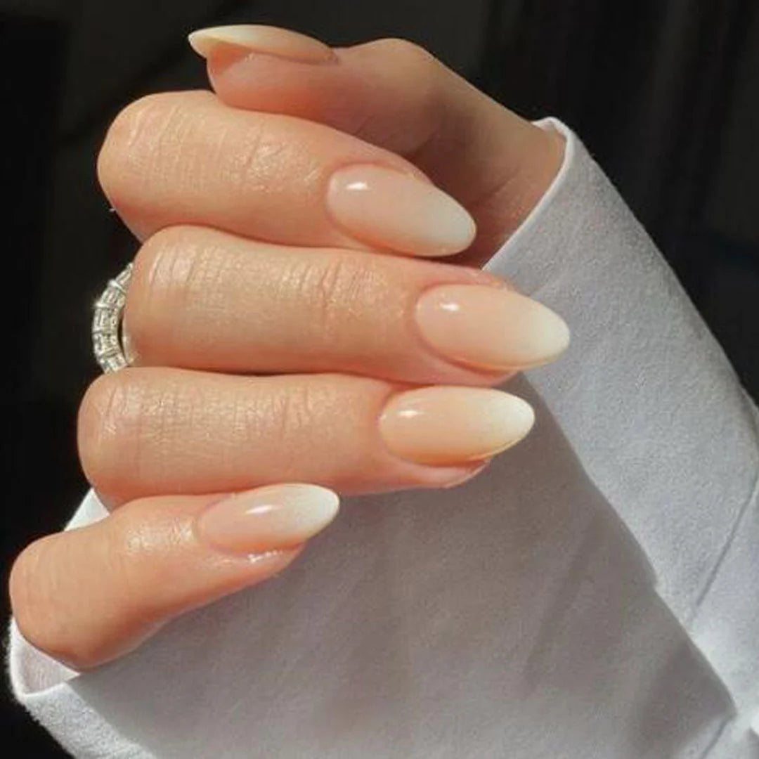 Press-On Nail Tips Natural Ombre Reusable Set Of 24