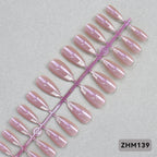 Press-On Nail Tips Nude Peel-And-Press Set of 24
