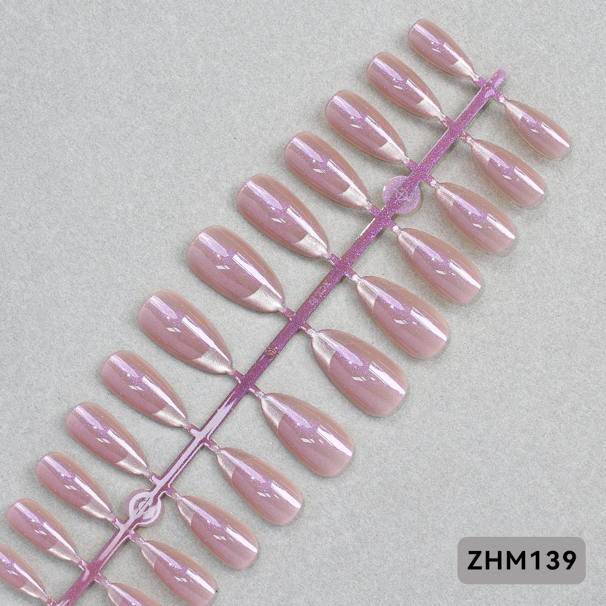 Press-On Nail Tips Nude Peel-And-Press Set of 24