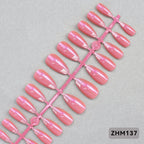 Press-On Nail Tips Nude Peel-And-Press Set of 24