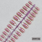 Press-On Nail Tips Nude Peel-And-Press Set of 24