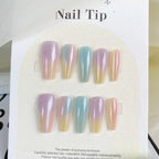 Press-On Nail Tips Ombre Glitter Reusable Set of 30