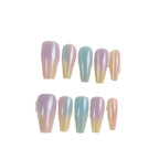 Press-On Nail Tips Ombre Glitter Reusable Set of 30