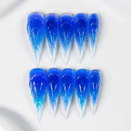 Press-On Nail Tips Ombre Stiletto Chip-Resistant