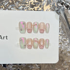 Press-On Nail Tips Pastel Bows & Rhinestones