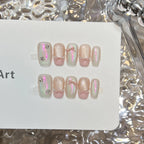Press-On Nail Tips Pastel Bows & Rhinestones
