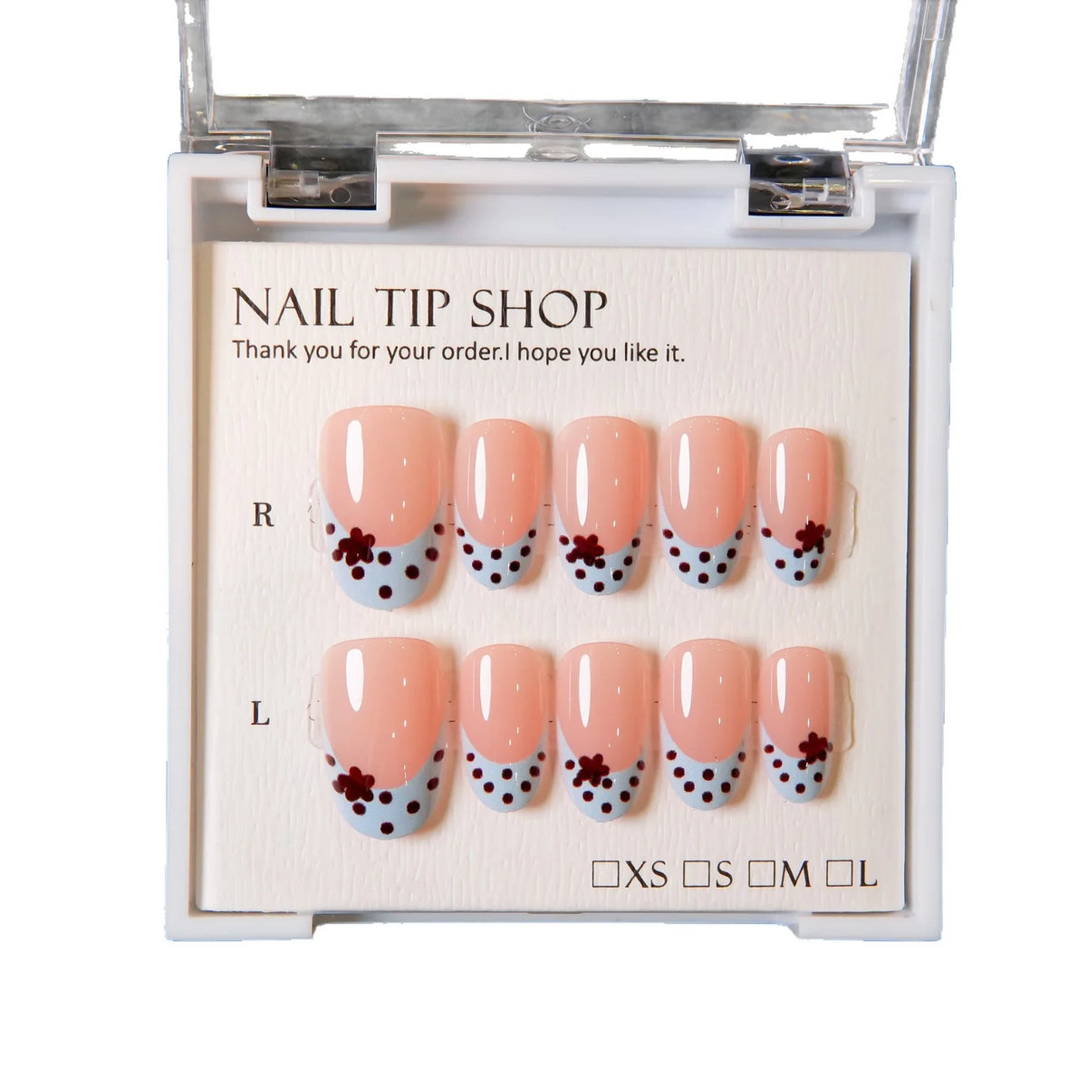 Press-On Nail Tips Peel-And-Press Floral Designs 30-Piece