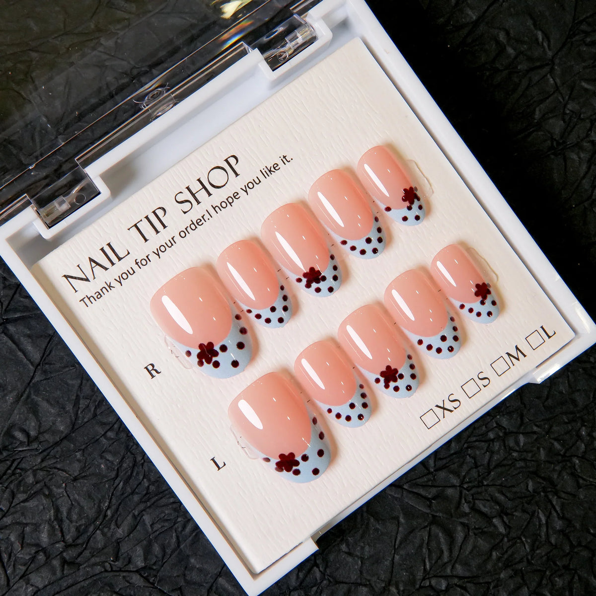 Press-On Nail Tips Peel-And-Press Floral Designs 30-Piece